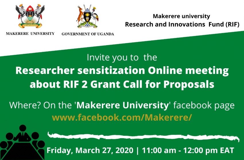  Researcher Sensitization Online Meeting about RIF Round 2 Grant Call for Proposals