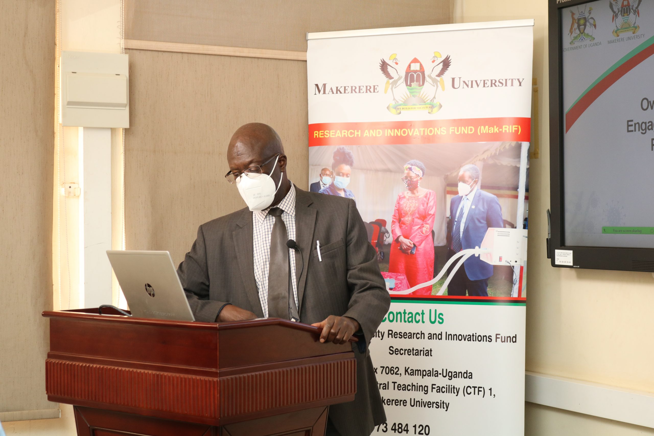 Prof. Nelson Sewankambo, the study Principal investigator gives as overview of the research during the dissemination