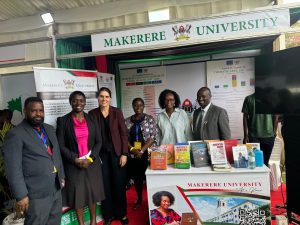 Members of the Makerere University DRIP and Mak-RIF team at the EU–Uganda Research and Study Fair at Freedom Square.
